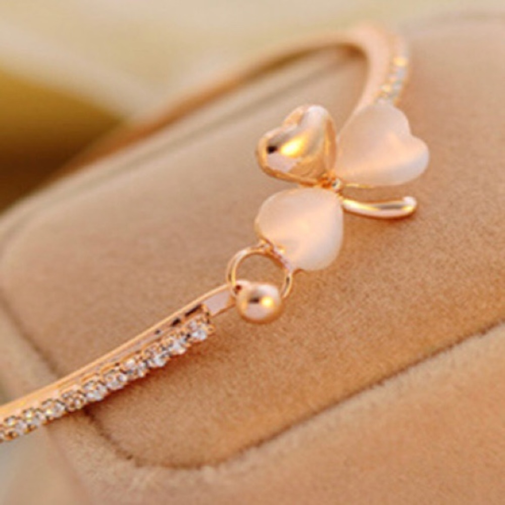Rose Gold Shamrock Bangle - Picture 3 of 4
